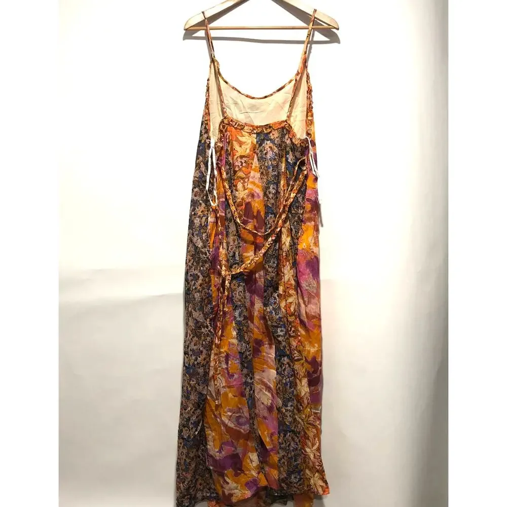 Free People Womens Moondive Maxi Dress Multicolor Size L